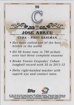 2013 Topps Tribute WBC #98 Jose Abreu Back