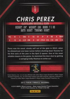 2013 Pinnacle #9 Chris Perez Back