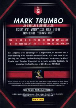 2013 Pinnacle #32 Mark Trumbo Back