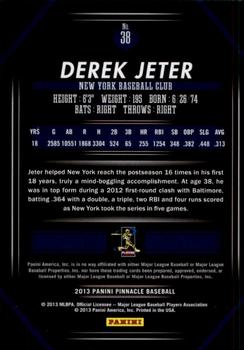 2013 Pinnacle #38 Derek Jeter Back