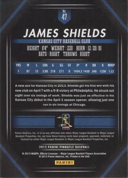 2013 Pinnacle #47 James Shields Back