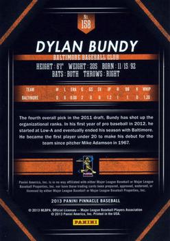 2013 Pinnacle #158 Dylan Bundy Back