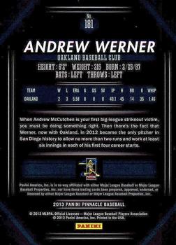2013 Pinnacle #181 Andrew Werner Back
