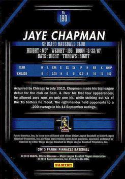 2013 Pinnacle #190 Jaye Chapman Back