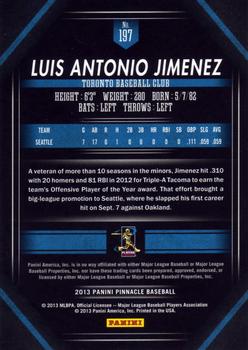 2013 Pinnacle #197 Luis Jimenez Back