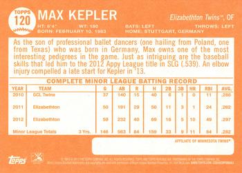 2013 Topps Heritage Minor League #120 Max Kepler Back