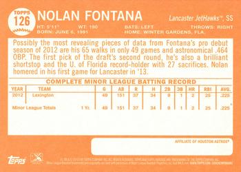 2013 Topps Heritage Minor League #126 Nolan Fontana Back
