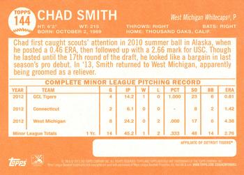 2013 Topps Heritage Minor League #144 Chad Smith Back