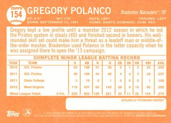 2013 Topps Heritage Minor League #154 Gregory Polanco Back