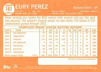 2013 Topps Heritage Minor League #161 Eury Perez Back