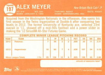 2013 Topps Heritage Minor League #197 Alex Meyer Back