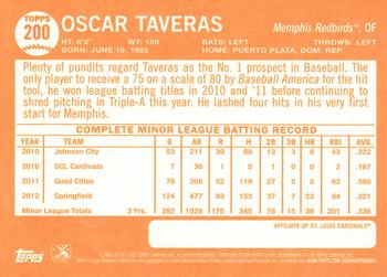 2013 Topps Heritage Minor League #200 Oscar Taveras Back