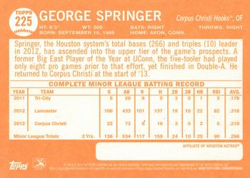 2013 Topps Heritage Minor League #225 George Springer Back