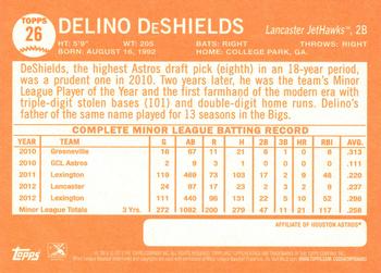 2013 Topps Heritage Minor League #26 Delino DeShields Back