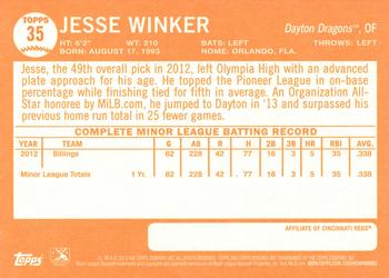 2013 Topps Heritage Minor League #35 Jesse Winker Back
