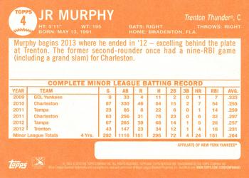 2013 Topps Heritage Minor League #4 J.R. Murphy Back