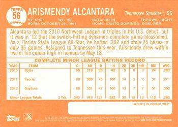 2013 Topps Heritage Minor League #56 Arismendy Alcantara Back