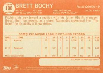 2013 Topps Heritage Minor League #190 Brett Bochy Back