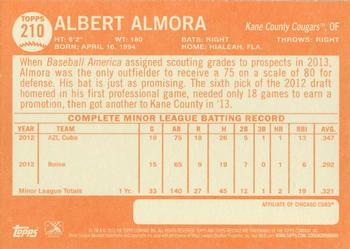 2013 Topps Heritage Minor League #210 Albert Almora Back