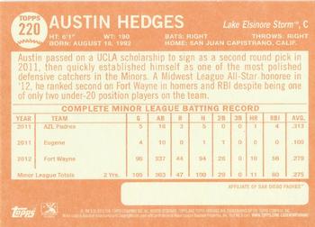 2013 Topps Heritage Minor League #220 Austin Hedges Back