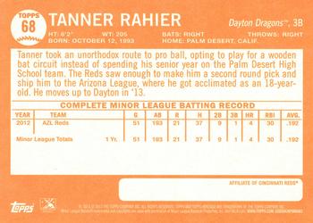 2013 Topps Heritage Minor League #68 Tanner Rahier Back