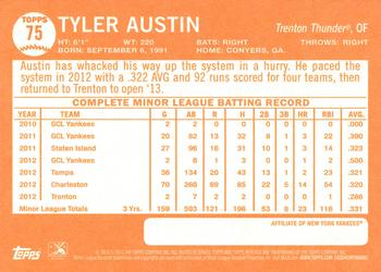 2013 Topps Heritage Minor League #75 Tyler Austin Back
