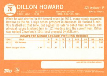 2013 Topps Heritage Minor League #76 Dillon Howard Back