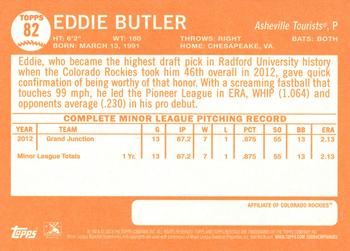 2013 Topps Heritage Minor League #82 Eddie Butler Back