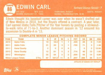 2013 Topps Heritage Minor League #86 Edwin Carl Back