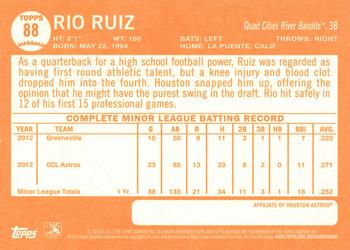2013 Topps Heritage Minor League #88 Rio Ruiz Back