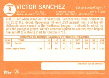 2013 Topps Heritage Minor League #9 Victor Sanchez Back