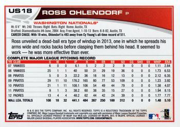 2013 Topps Update #US18 Ross Ohlendorf Back