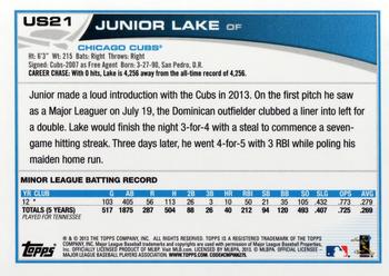 2013 Topps Update #US21 Junior Lake Back
