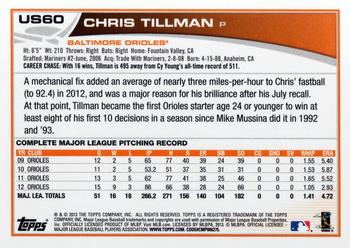 2013 Topps Update #US60 Chris Tillman Back