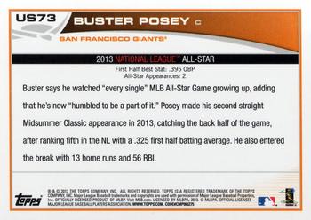 2013 Topps Update #US73 Buster Posey Back