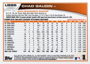 2013 Topps Update #US86 Chad Gaudin Back