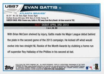 2013 Topps Update #US87 Evan Gattis Back