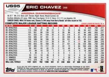 2013 Topps Update #US95 Eric Chavez Back