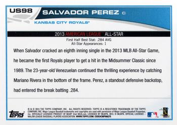 2013 Topps Update #US98 Salvador Perez Back