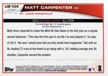 2013 Topps Update #US104 Matt Carpenter Back