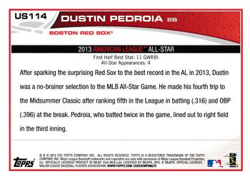 2013 Topps Update #US114 Dustin Pedroia Back