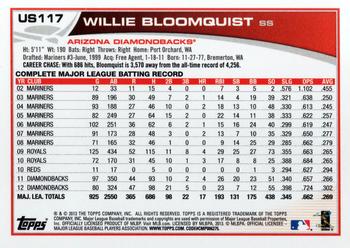 2013 Topps Update #US117 Willie Bloomquist Back