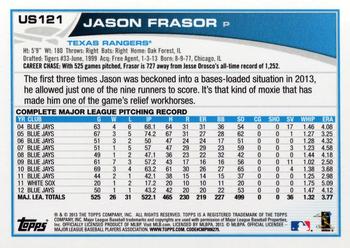 2013 Topps Update #US121 Jason Frasor Back