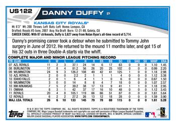 2013 Topps Update #US122 Danny Duffy Back