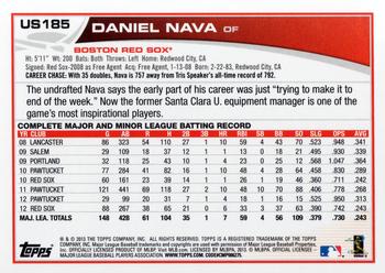 2013 Topps Update #US185 Daniel Nava Back