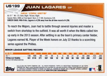 2013 Topps Update #US199 Juan Lagares Back