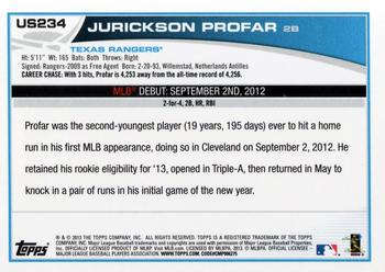 2013 Topps Update #US234 Jurickson Profar Back