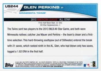 2013 Topps Update #US244 Glen Perkins Back