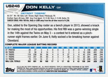 2013 Topps Update #US246 Don Kelly Back