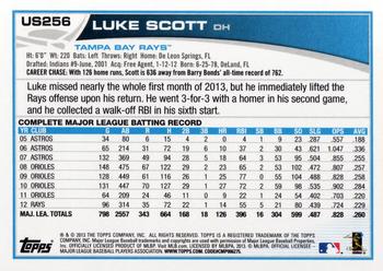 2013 Topps Update #US256 Luke Scott Back